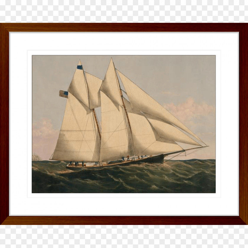 Watercolor Sailing Boat Schooner New York Yacht Club Clipper Sailboat PNG