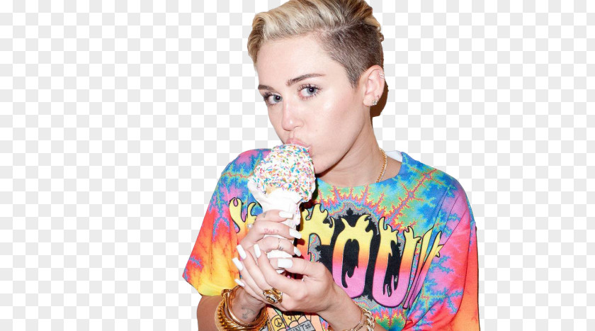 Miley Cyrus Ice Cream Cones Photo Shoot PNG