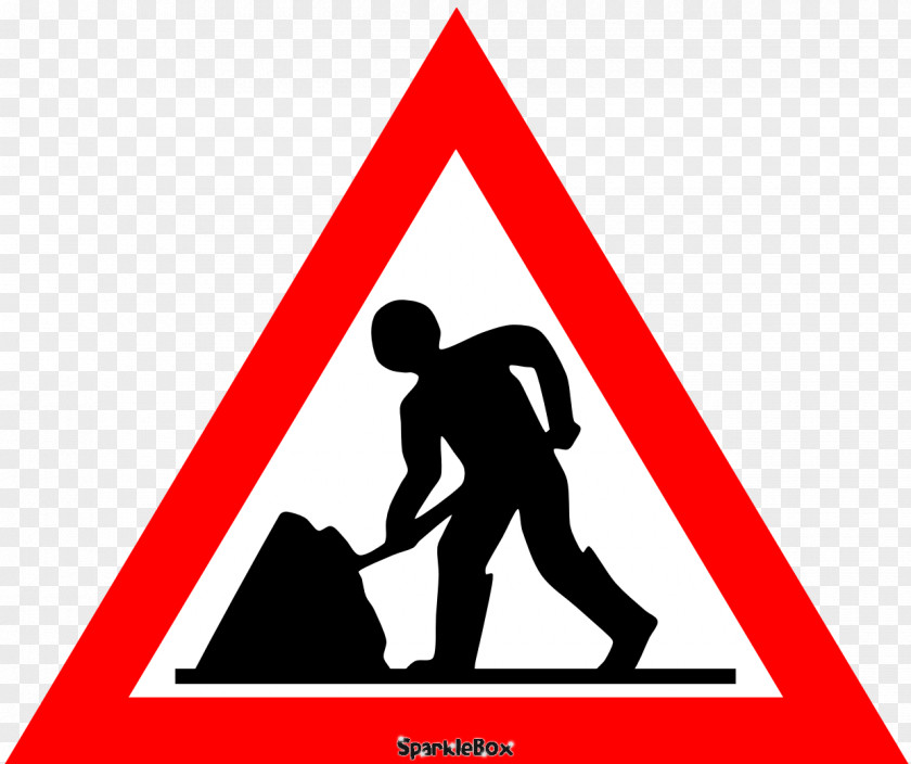 Traffic Sign Warning Men At Work Roadworks PNG