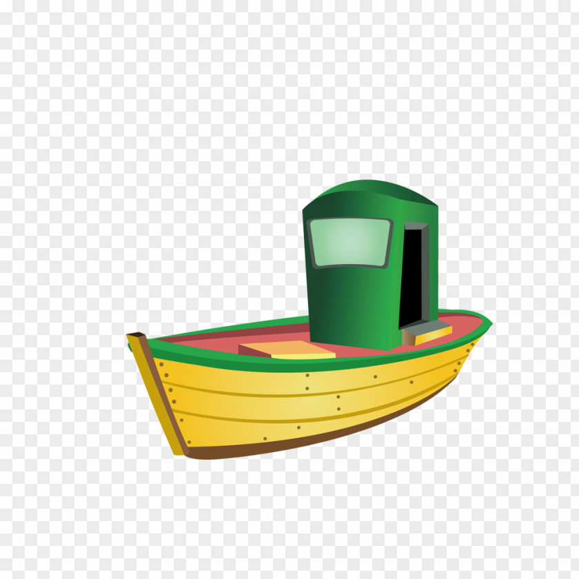 Cartoon Yellow Boat PNG