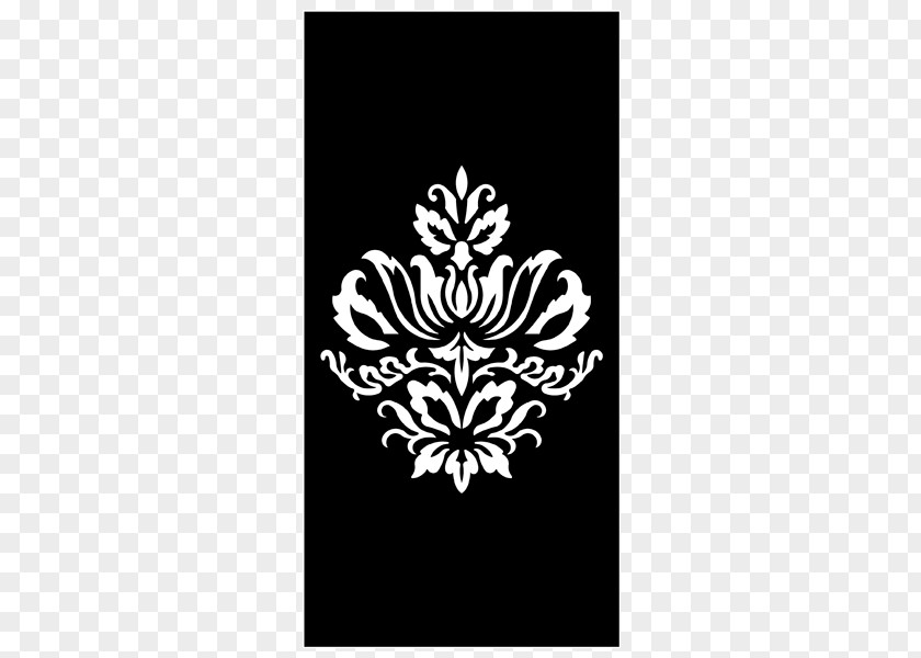 Design Stencil Floral Wallpaper PNG