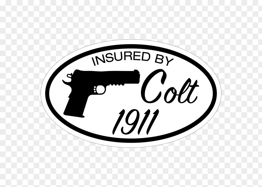 M1911 Pistol Colt's Manufacturing Company Logo Firearm Sticker PNG