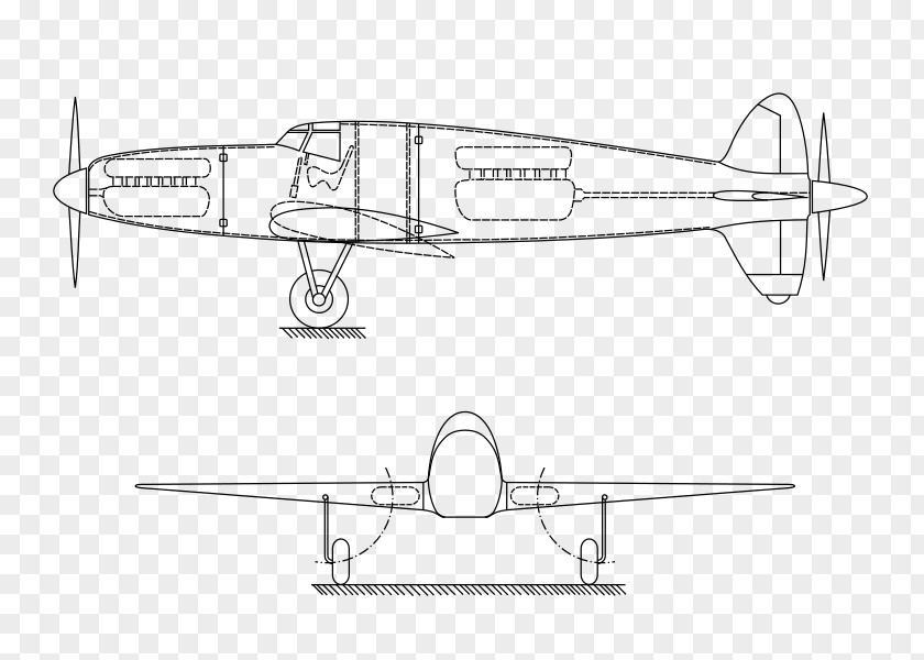 Push Pull Aircraft Propeller Aerospace Engineering Sketch PNG