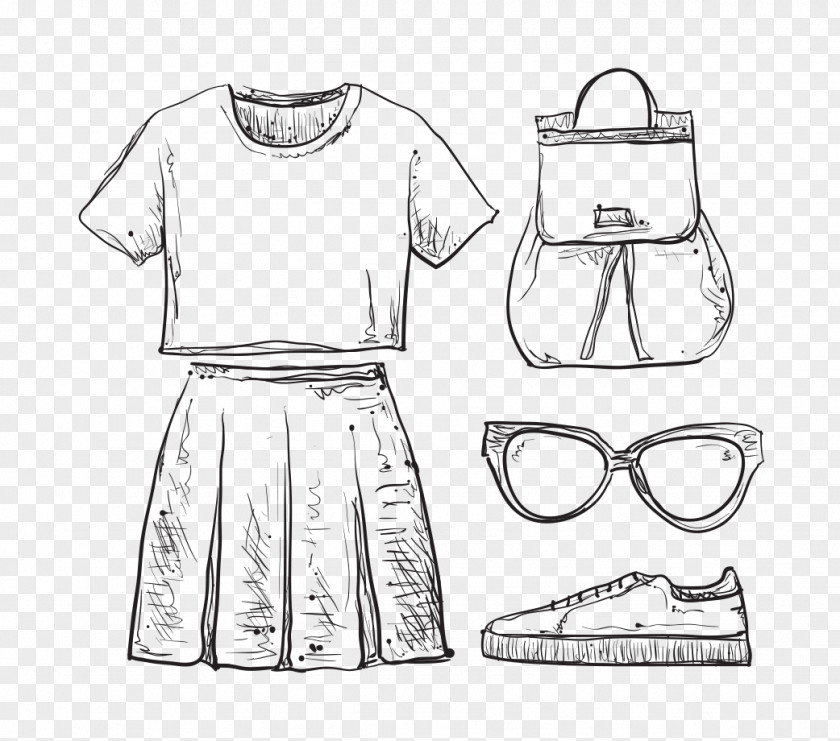 Clothes Backpack Sketch Pattern Drawing Clothing Dress Royalty-free PNG