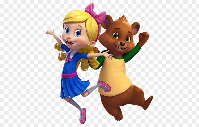 Q Version Of The Characters Goldie & Bear Goldilocks And Three Bears Birthday PNG