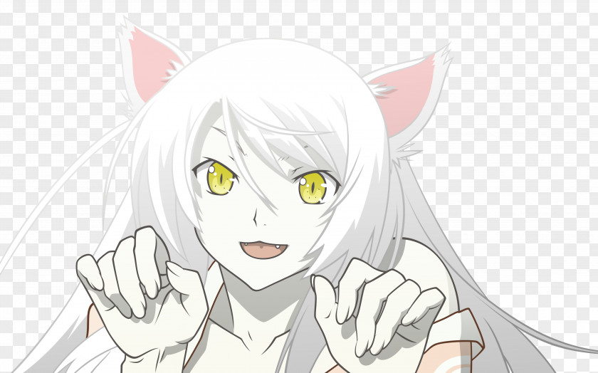 Catgirl Nekomonogatari (Kuro) Monogatari Series PNG Series, Anime clipart PNG