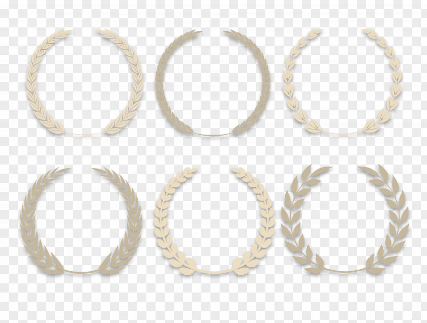Vector Simple Elegant Collection Of Wheat Garlands Metal Material White PNG