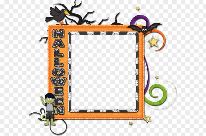 Ghost And Goblins Picture Frames Scrapbooking Halloween Clip Art PNG