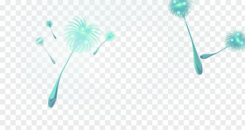Green And Fresh Dandelion Floating Material RGB Color Model Wallpaper PNG