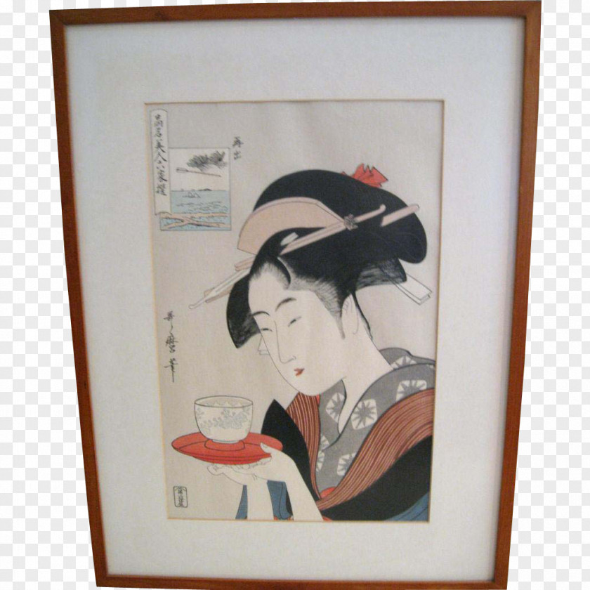 Japan Japanese Art Three Beauties Of The Present Day Woodblock Printing Ukiyo-e PNG