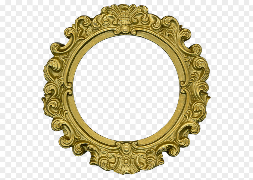Round Gold Picture Frames Decorative Arts Clip Art PNG