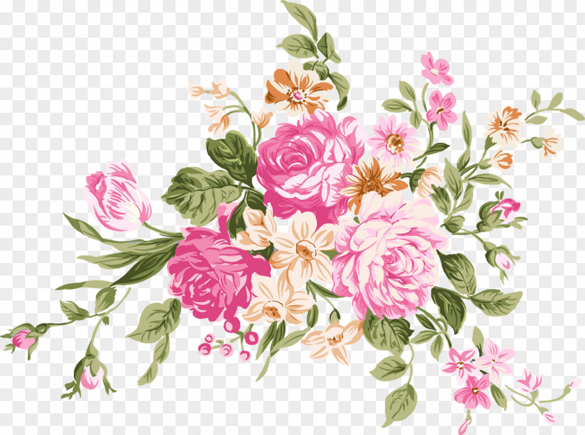 Watercolor Roses Flower Bouquet PNG