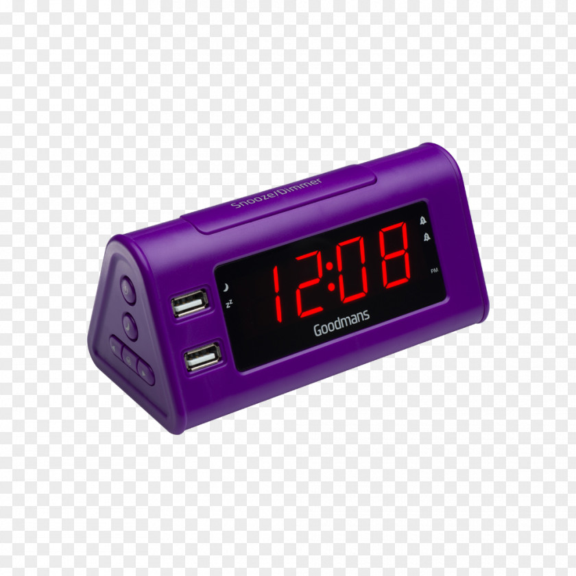Alarm Clock Purple Clocks FM Radio Sangean AUX RCR-9 PNG