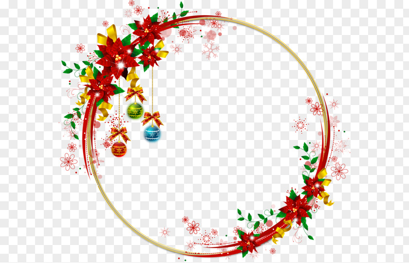 Circular Border Christmas Decoration Picture Frames Ornament PNG