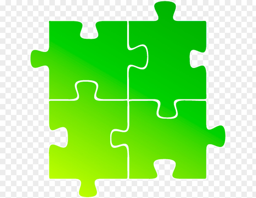 Jigsaw Puzzle Pieces, Green. PNG