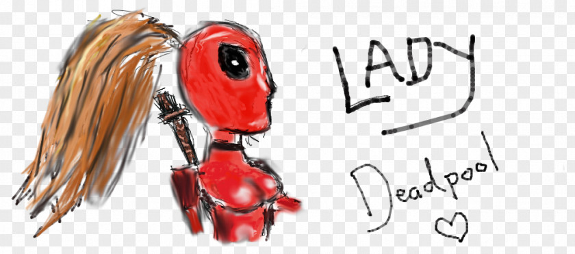 Lady Deadpool Beak Cartoon Character Font PNG
