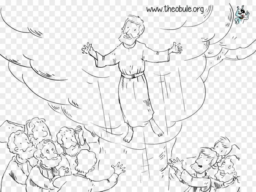 Ascension Day Jesus Christ Coloring Book Apostle Line Art PNG