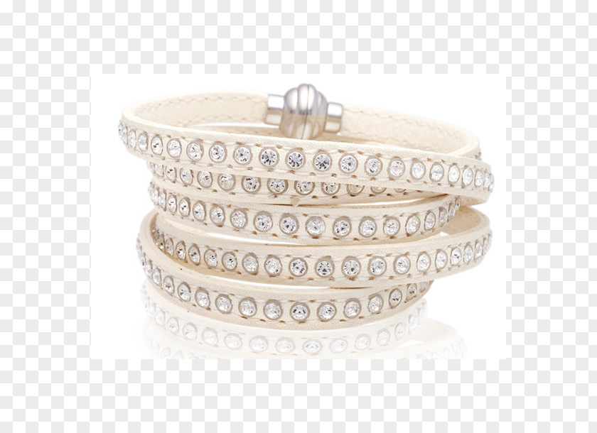 Bangle Bracelet Leather Gold White PNG