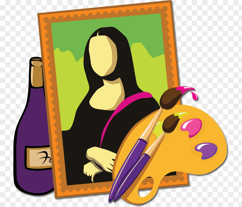 Wine Mona Lisa Vino And Canvas Oil Painting PNG