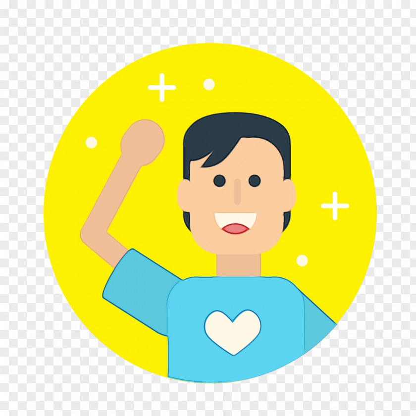 Heart Gesture Cartoon Yellow Circle Clip Art Hand PNG