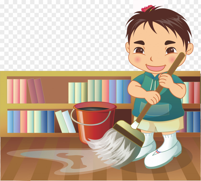 Cleaning Of Children Cartoon Child Illustration PNG