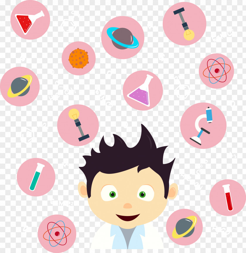 Vector Painted Scientists Euclidean Experiment Microscope Scientist Icon PNG