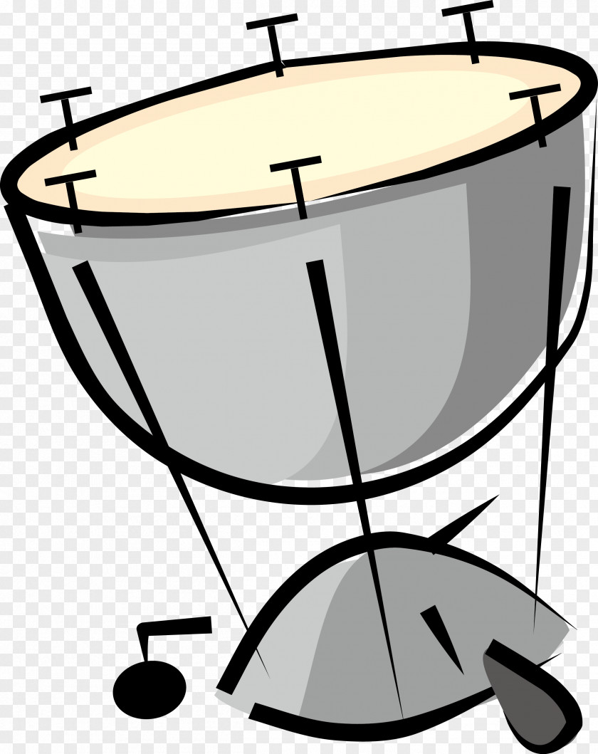 Cartoon Vector Drum Instrument Musical Timpani Percussion PNG