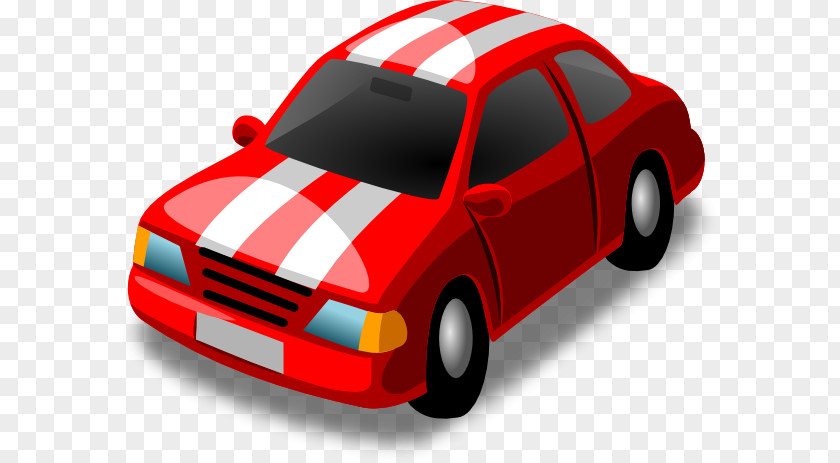 Red White Stripes Model Car Vehicle Clip Art PNG