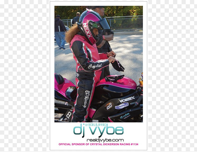 DJ Poster Helmet Racing Vehicle Advertising Pink M PNG