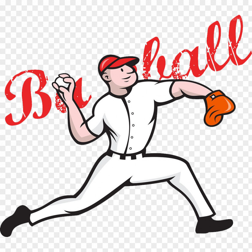 Playing Baseball Man Pitcher Cartoon PNG