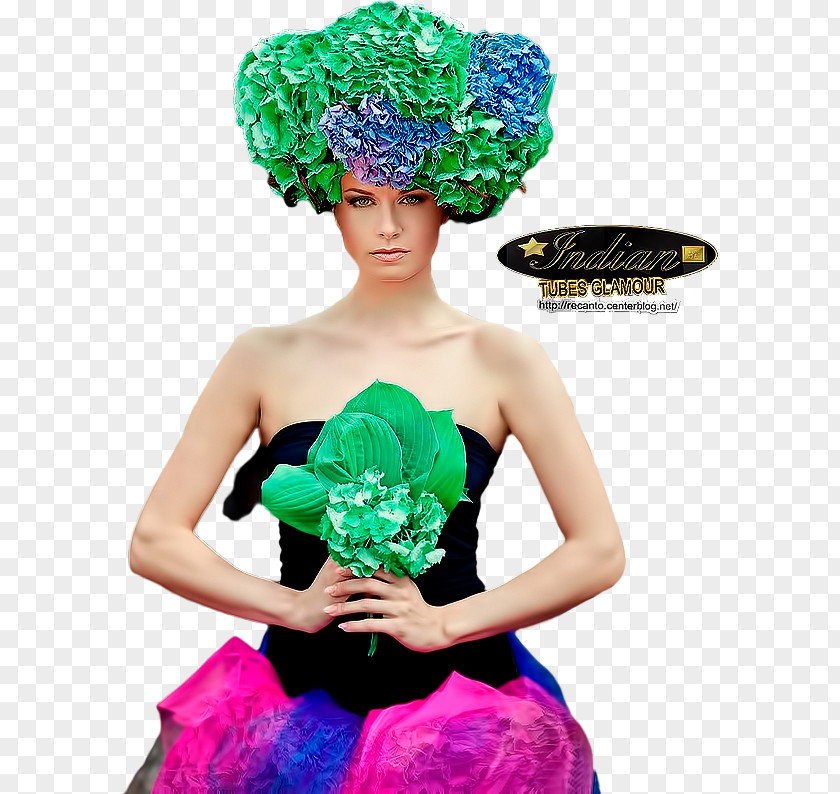 Flower Headpiece Green Shoulder PNG