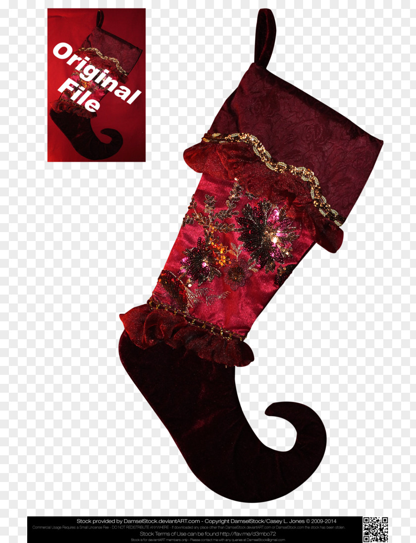Christmas Stockings Decoration Maroon Shoe PNG