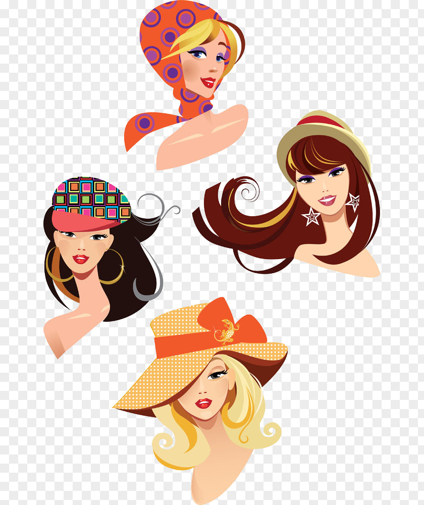 Four Women Cartoon Fashion Woman Illustration PNG
