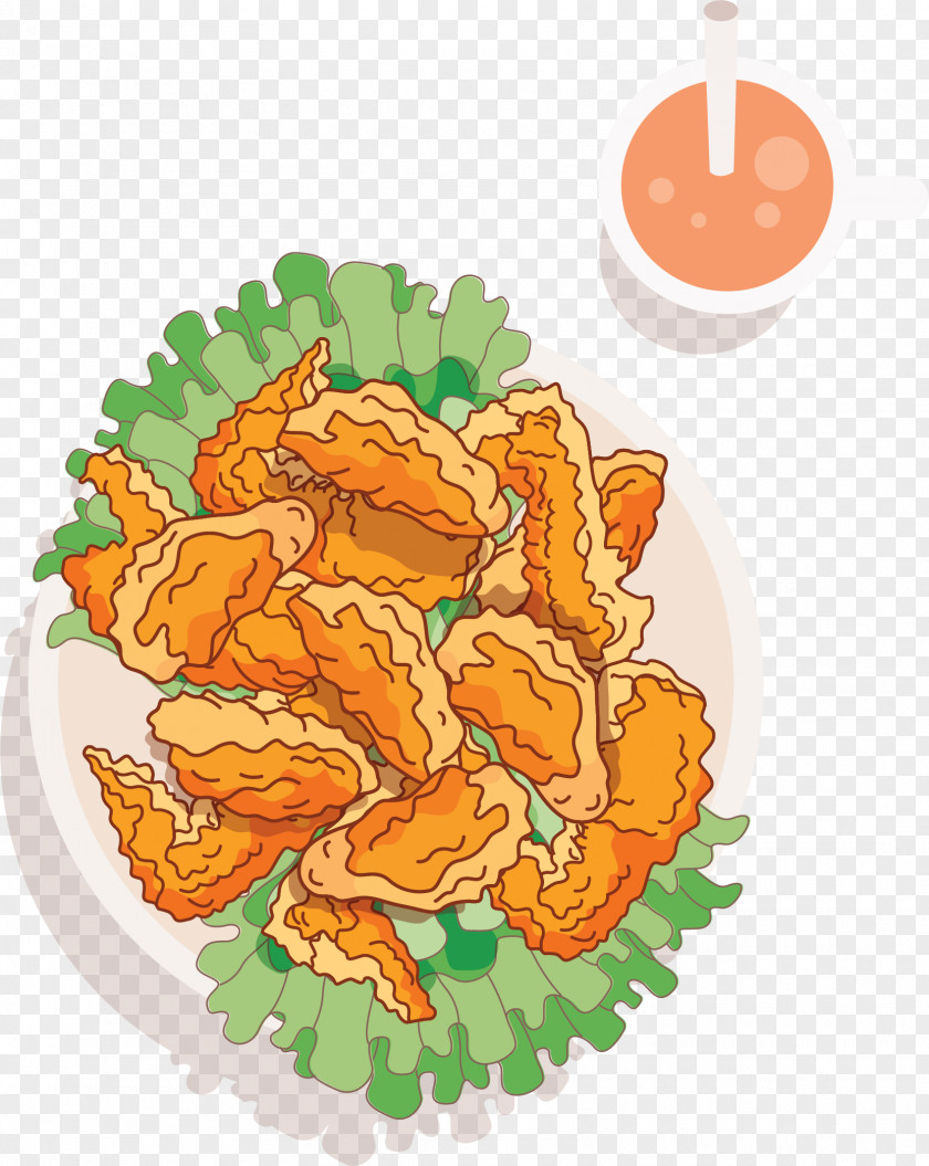 Fried Chicken Wings Legs Buffalo Wing Junk Food French Fries PNG