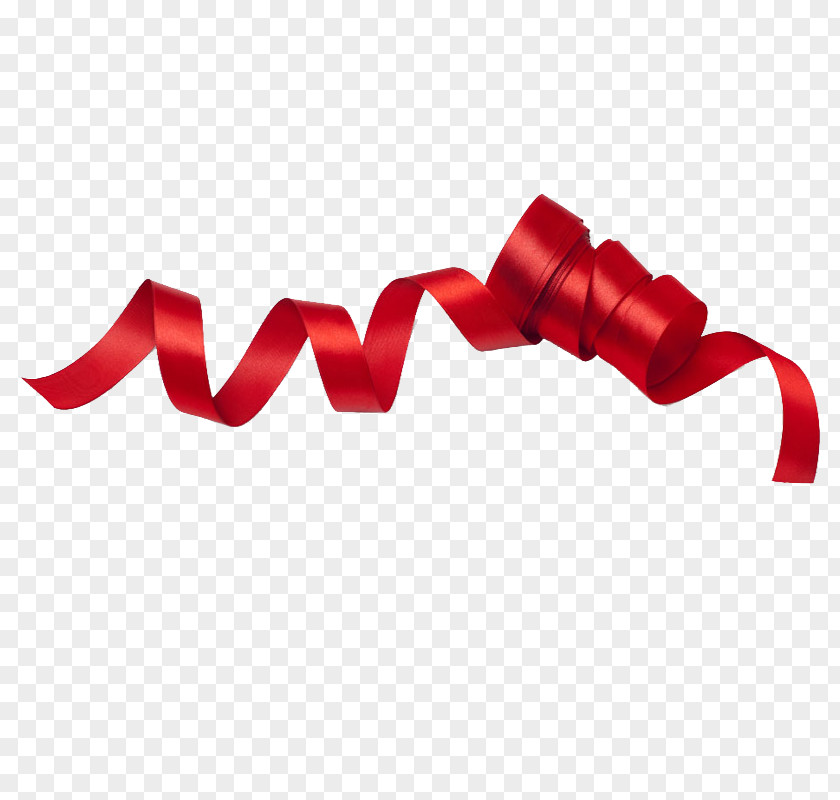 Curly Red Tie Ribbon PNG
