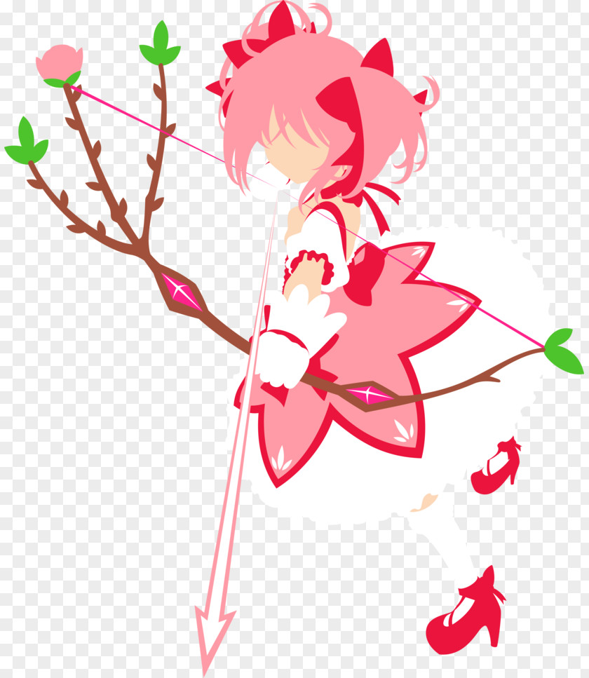 Madoka Kaname Floral Design Graphic Minimalism PNG