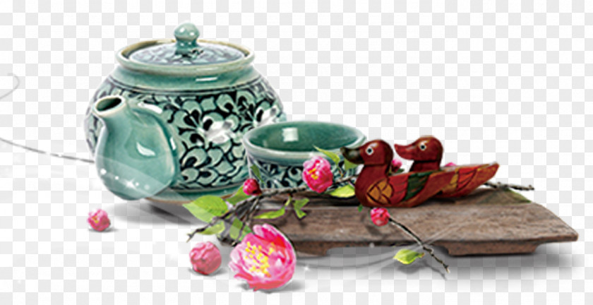 Mandarin Duck Porcelain Cup Pattern Chart Teapot Tea Culture Puer PNG