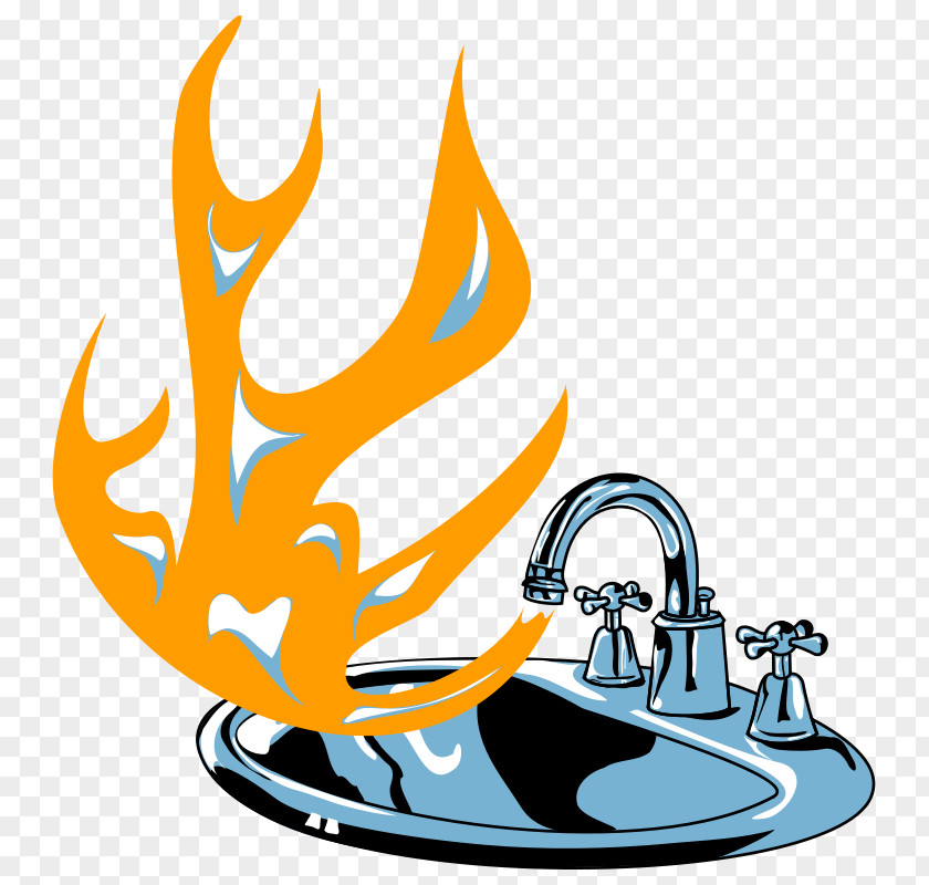 Flaming Vector Kitchen Sink Tap Clip Art PNG