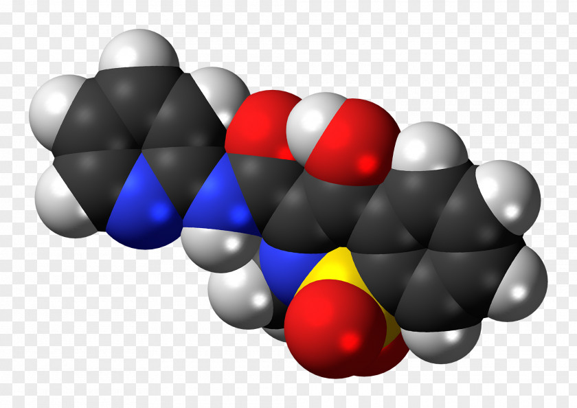 Piroxicam Space-filling Model Ball-and-stick Chemical Nomenclature Molecule PNG