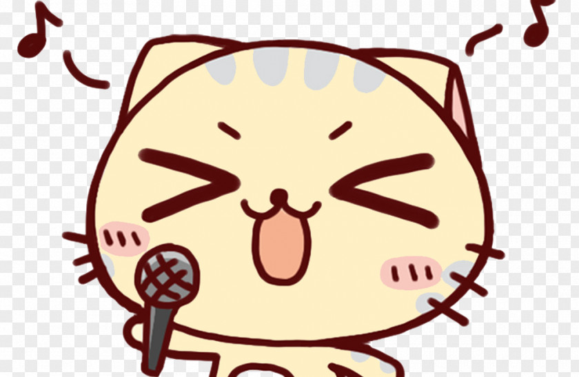 Singing Kitten Cat Meal Cartoon PNG