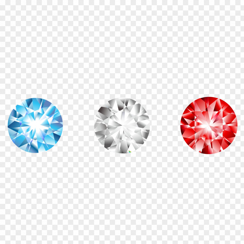 Bright Tri-color Diamond Gem Gemstone Red White PNG