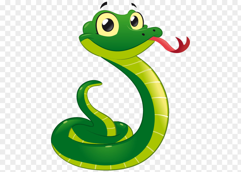 Green Cartoon Serpent Mamba Reptile PNG