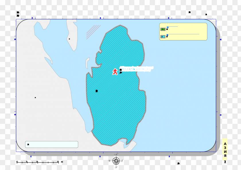 Qatar Map Line Point PNG