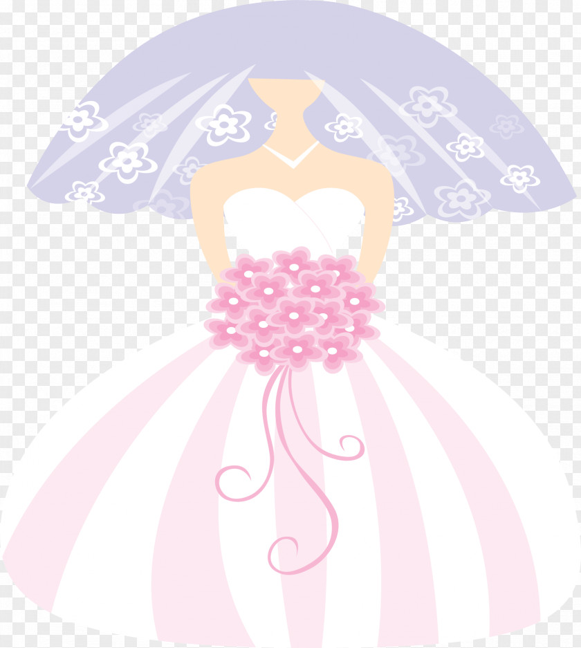 Bride Vector Petal Character Pattern PNG