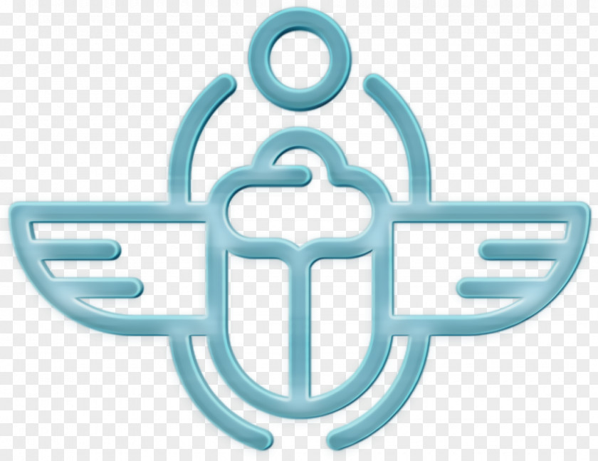 Egypt Line Craft Icon Scarab With Wings PNG