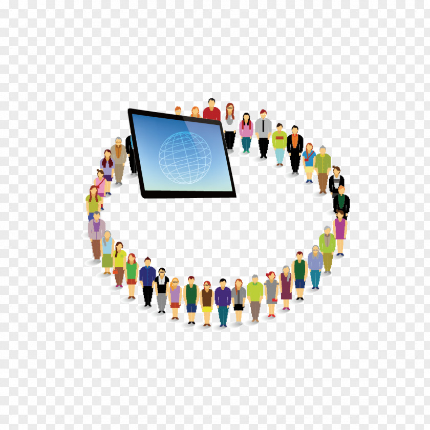 People And Computers Illustration PNG