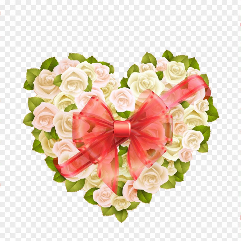 Rose Heart Ribbon Valentines Day PNG