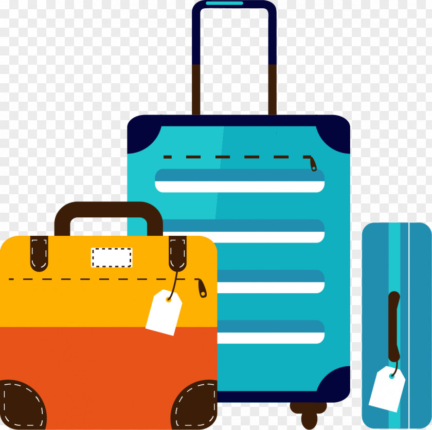 Cartoon Suitcase Blue Image Travel Vector Graphics PNG