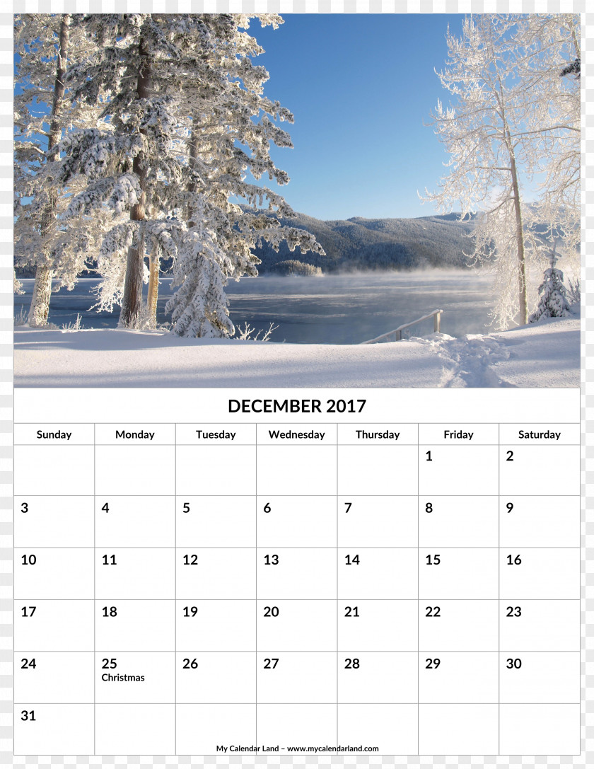 Warm Winter Snow Poster Decorative Material Calendar Date 0 1 December PNG