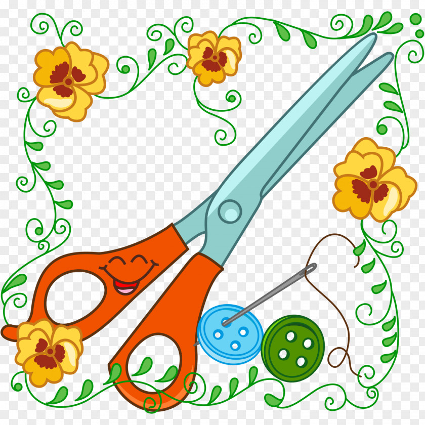 Whimsical Sewing Clip Art Illustration Image Drawing PNG